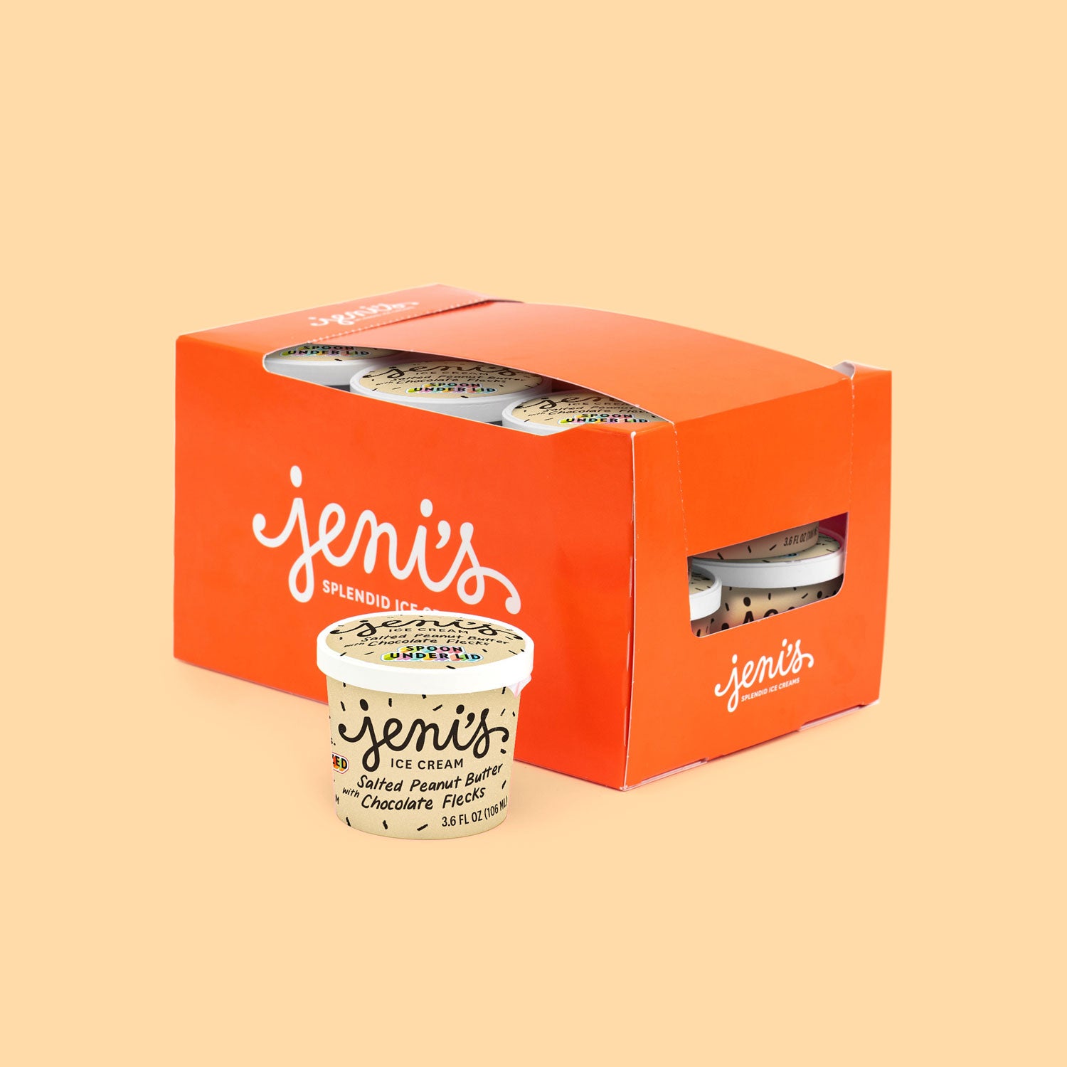 Salted Peanut Butter with Chocolate Flecks Street Treats (12-pack) Pint Bundle Jeni's Splendid Ice Creams   